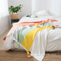 Rainbow color cute tassel design fashion newbaby blanket